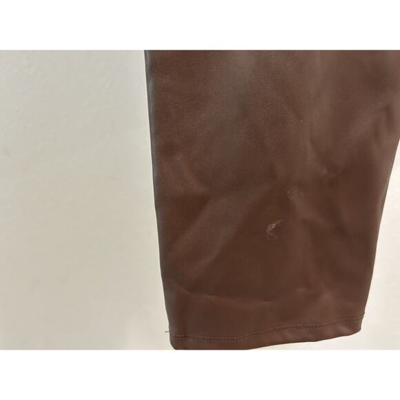 TINSELTOWN Juniors Brown Faux Leather Straight-Leg Pants - Size 3 "The Mom Jean" - Picture 10 of 10
